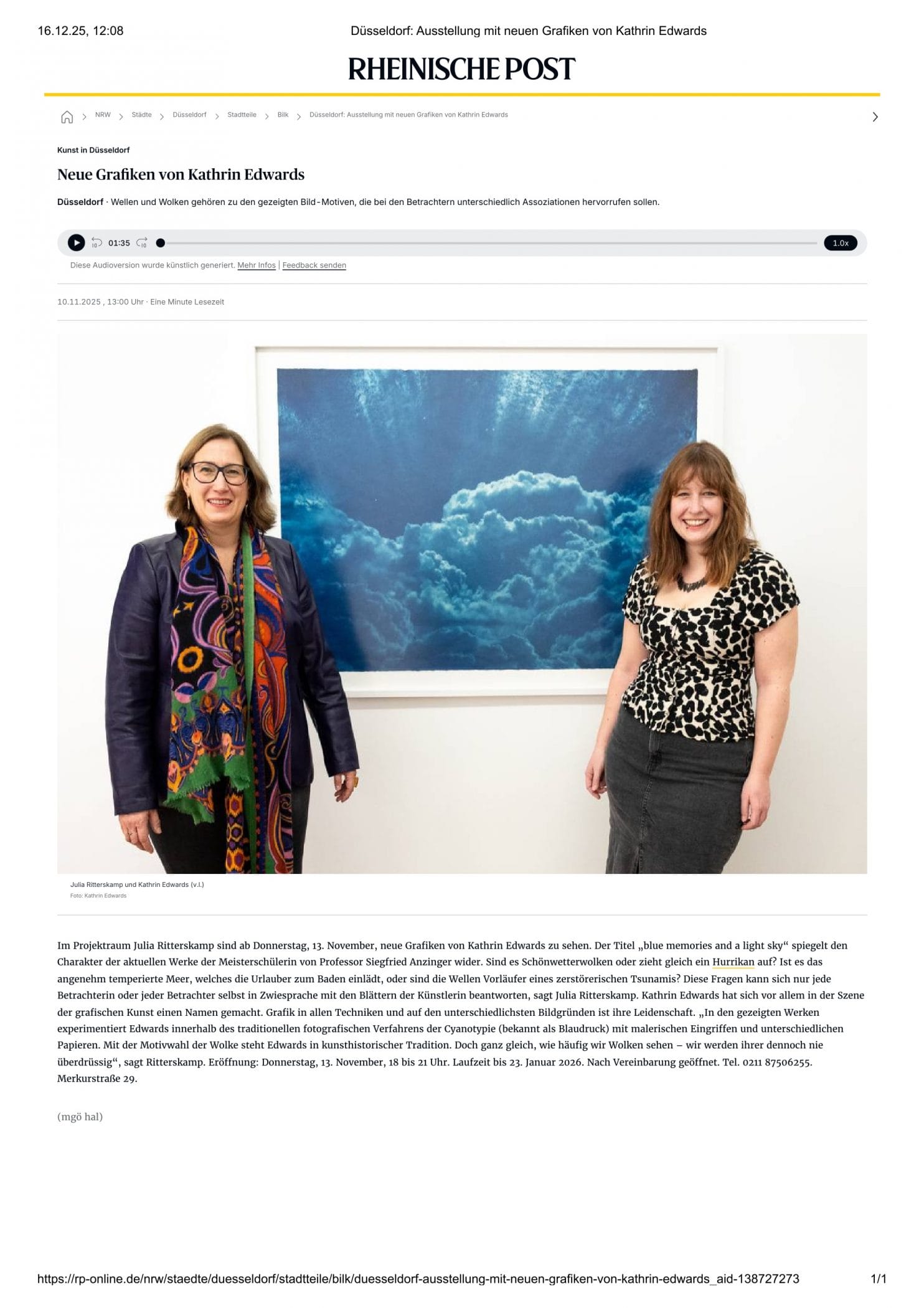 Foto: Kathrin Edwards RP_Düsseldorf_ Ausstellung mit neuen Grafiken von Kathrin Edwards